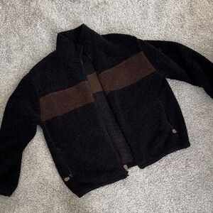Men's Cherokee Black and Brown Zip jacket size Large